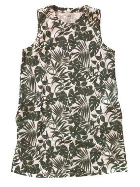Women's ST. JOHN'S BAY Tropical Monstera Palm Leaf Print Sleeveless Dress Sz XXL